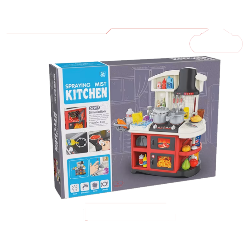 Grande cuisinière pour enfant avec son et lumière, vapeur, écoulement d'eau